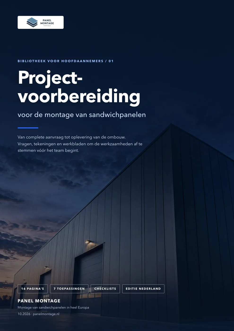 Omslag van de Panel Montage-gids: Projectvoorbereiding voor montage van sandwichpanelen